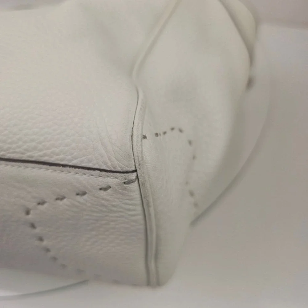 Coach Pinnacle Louisa Satchel Shoulder Bag Leather White Crossbody